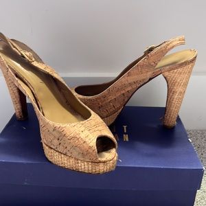 Stuart Weitzman Springfield Natural Cork Pumps